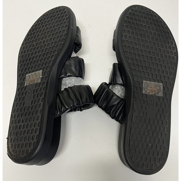 LOGO Lori Goldstein Chloe Women’s Elastic Leather Sandals Size 9.5 M Black - Picture 7 of 11